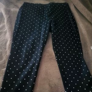 Old Navy Black Polka Dot Straight Leg Pants